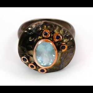 Handmade Blue Topaz ring